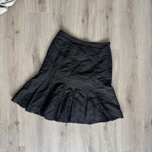 LOFT Black Flared Skirt with Panel Detailing